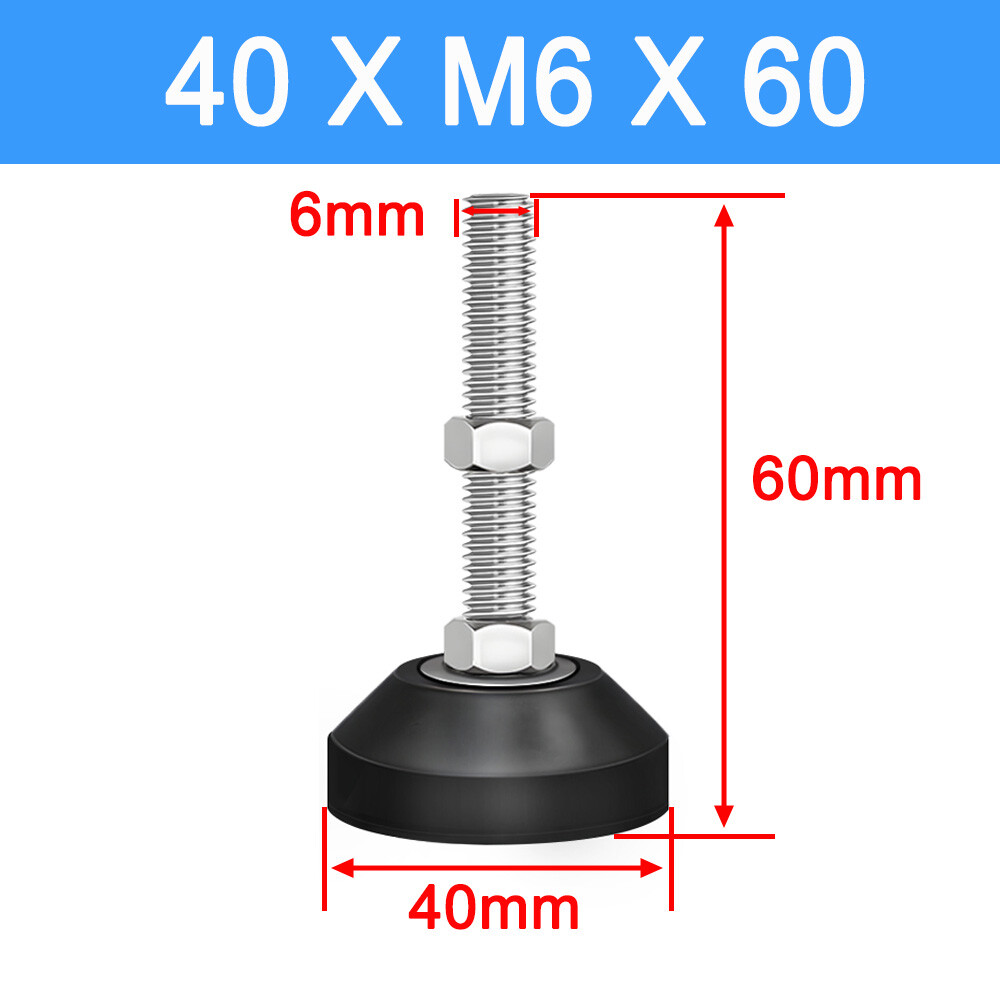 Leveling Machine/Furniture Feet M6-M20 Screw in Height Adjustable A2 stainless