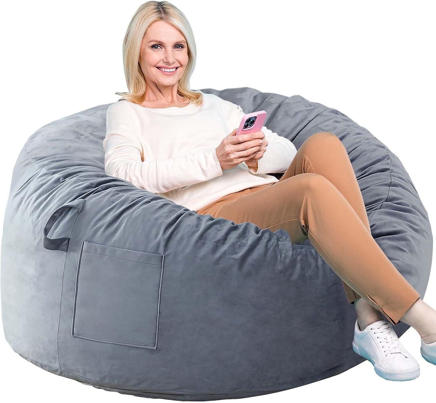 Bean Bag Chairs Memory Foam Stuffing Bean Bag Chair Adults/Teens/Kids Velvet