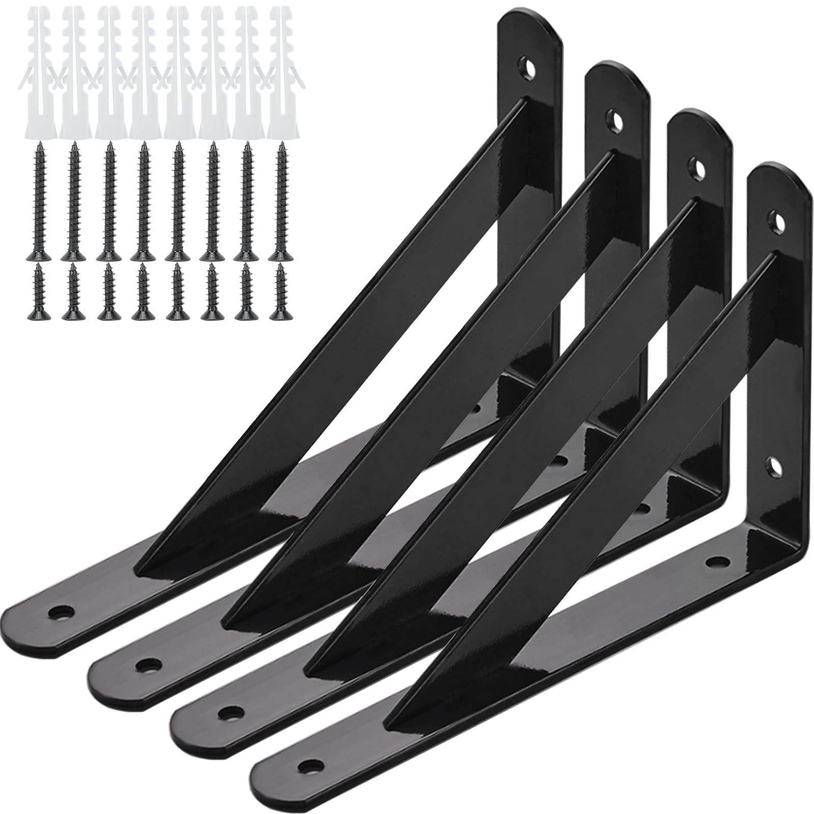 Heavy Duty Shelf Brackets 8 In X 5 In Wall Mount L Steel Bracket For Floating Sh