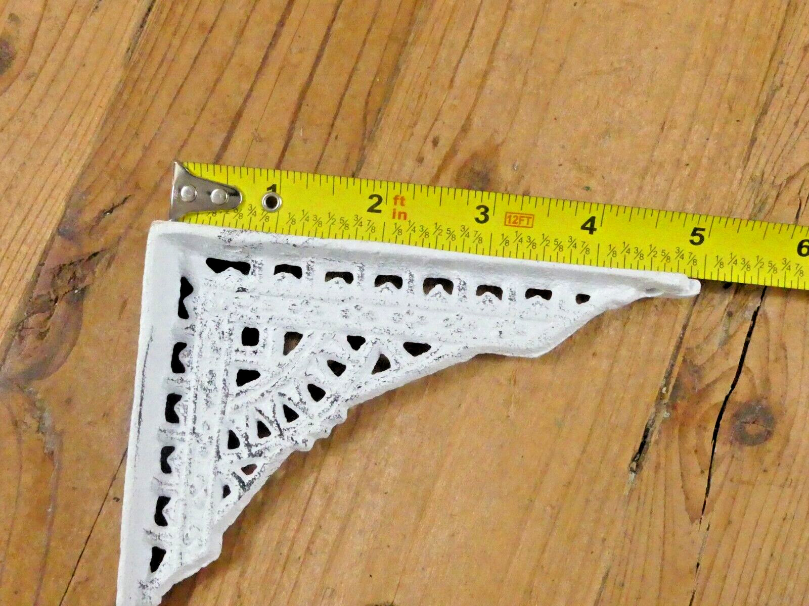 4 Shelf Braces Wall Brackets Cast Iron SMALL 5 x 4 Corbels Distressed White