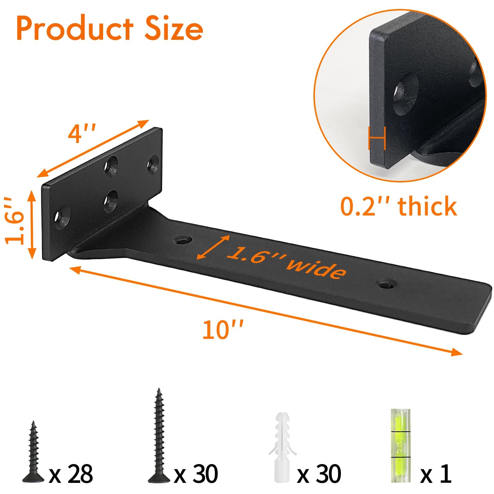 Floating Shelf Brackets, 10 inch Heavy Duty Industrial Fancy Shelf Bracket, B…
