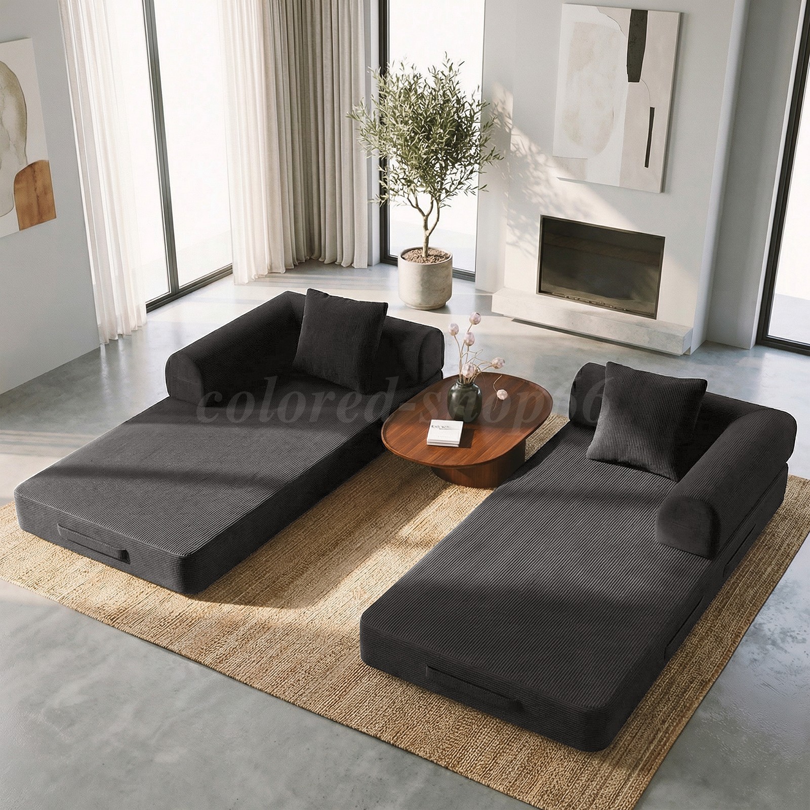 80″ King Size Convertible Sofa Bed No Assembly Modern Boneless Couch Sofa in Box