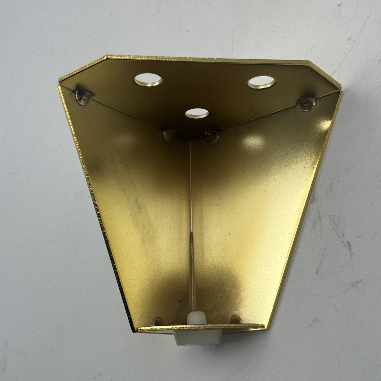 Lot Of 4 Metal Furniture Feet Gold Finish 3.5 Inches Tall X 3 Inches Wide W/ Tab