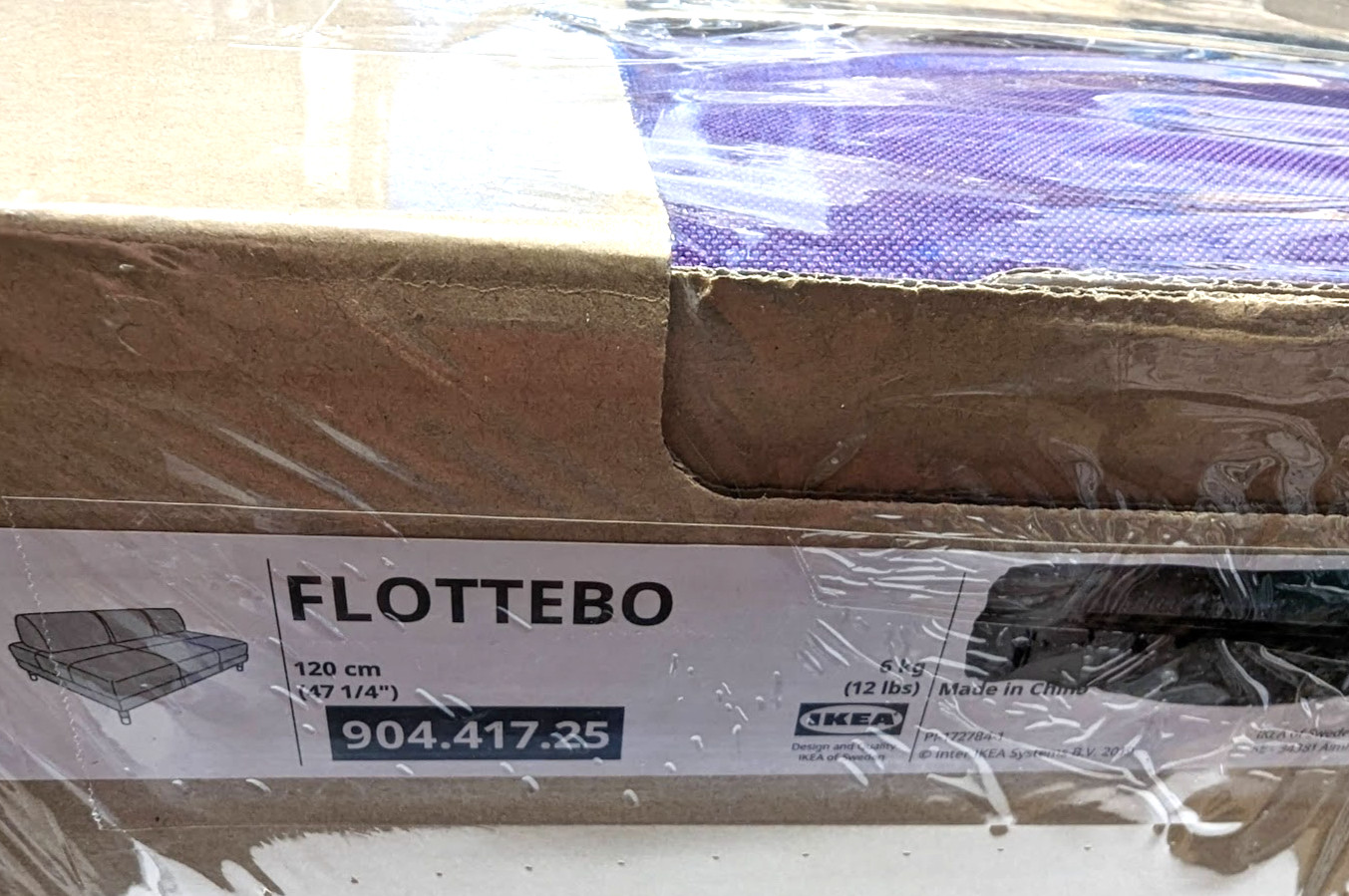 Ikea FLOTTEBO Sleeper Sofa / Sofa Bed Cover Slipcover VISSLE PURPLE New in Box!