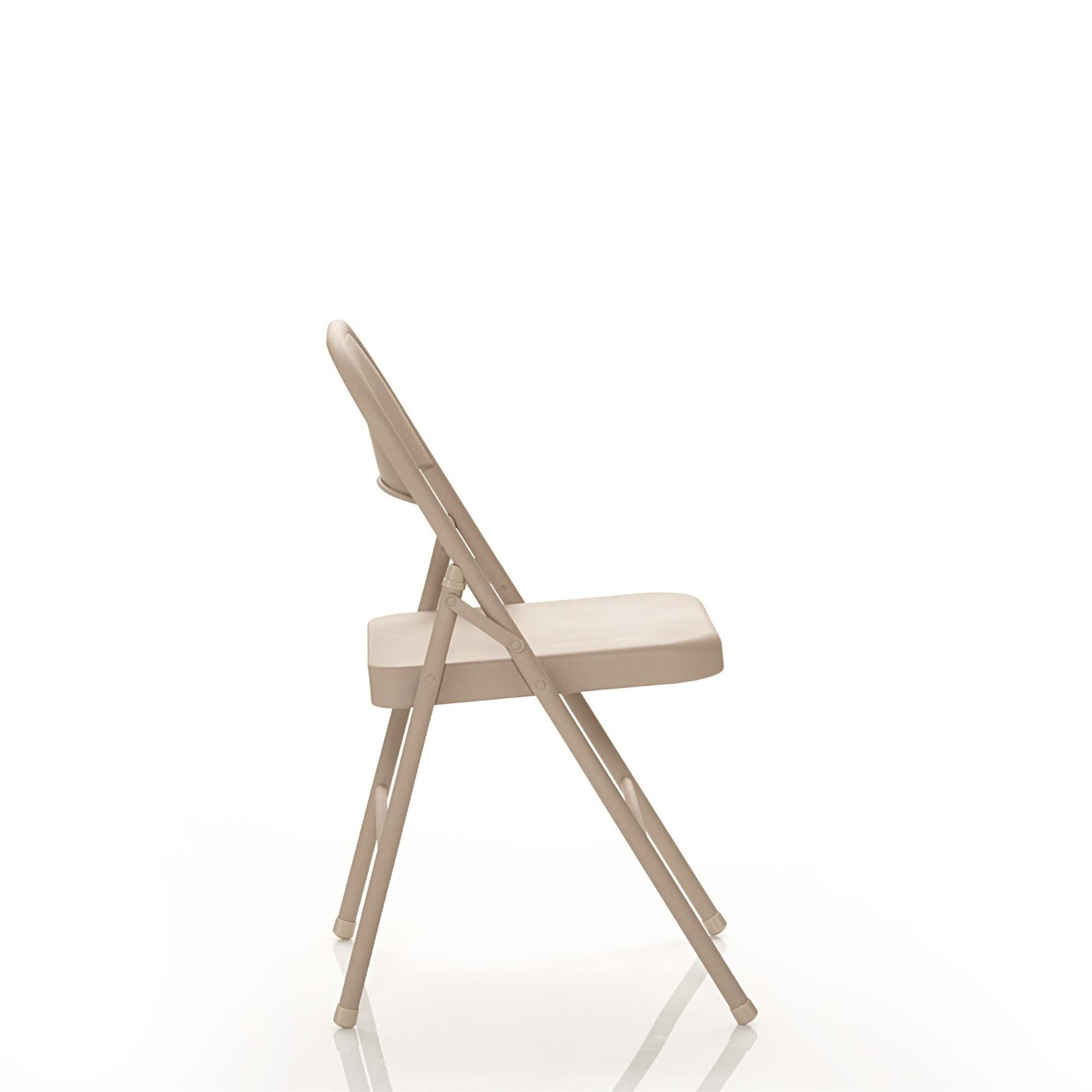 Mainstays All-Steel Metal Folding Chair, Beige, 4 Pack, Heavy Duty and Durable