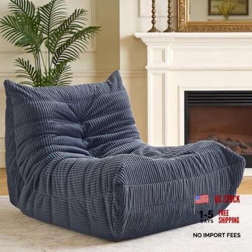 Bean Bag Chairs for Adults Teens Kids, Fireside Chair Bean Bag Lounger Grey
