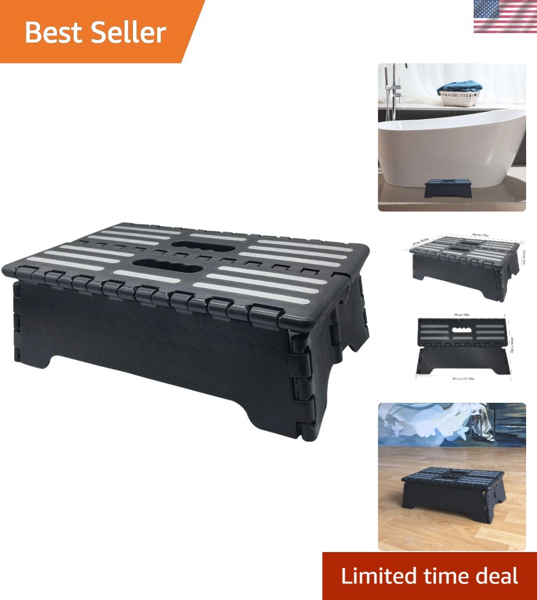 Compact 5-Inch Step Stool – Safe & Versatile for Any Room, Lightweight Design