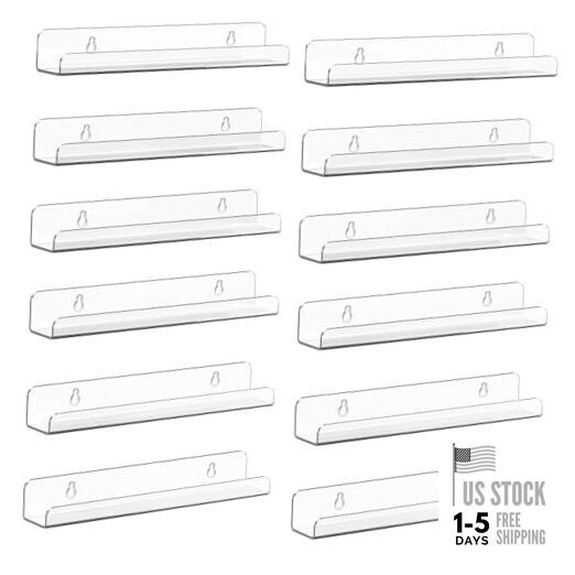 Vinyl Record Shelf Wall Mount, 12 Pack 12 inch Clear Acrylic Album Clear-12pcs