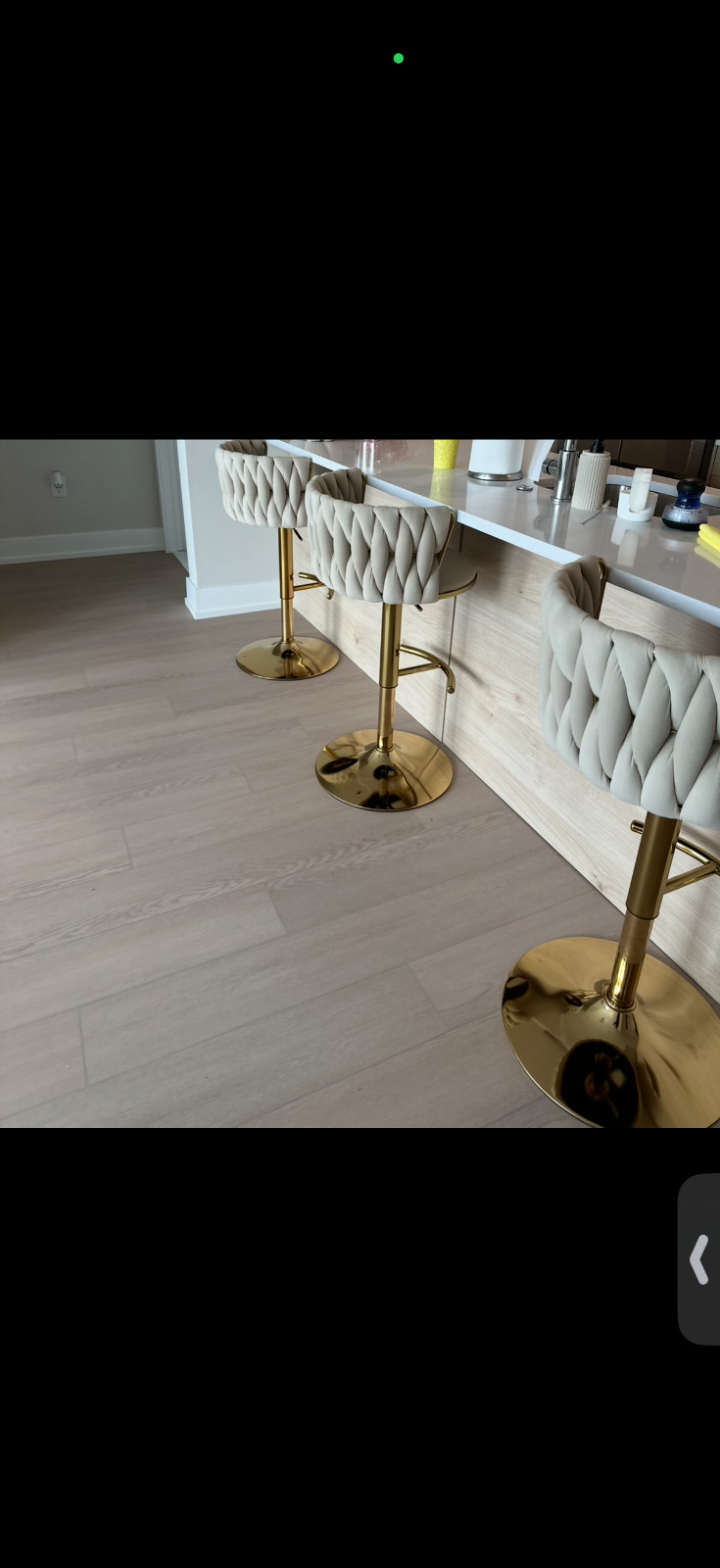 Cream bar stools with gold accents – used condition good no stains etc. #barstoo