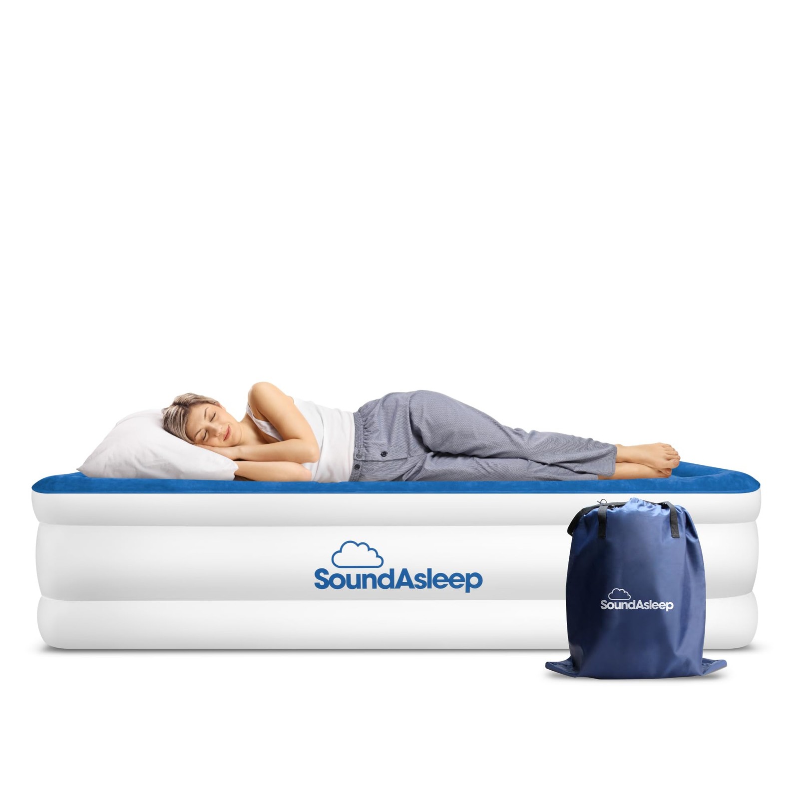 Dream Series Luxury Air Mattress, ComfortCoil Technology, Built-in High Capac…