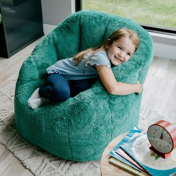 Big Joe Joey Bean Bag Chair, Plush, Kids/Teens, 2.5ft, Sea Green