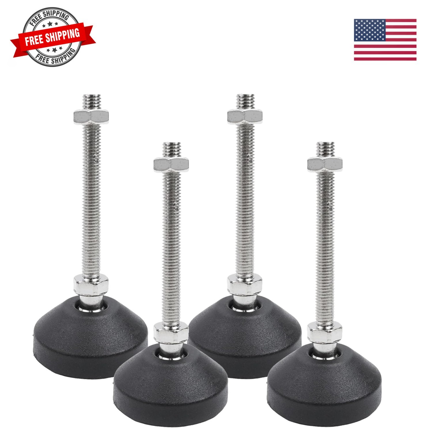 M8 Leveling Feet 880 Lb Capacity, 4 Inches Height – 2 Inches Base, 4Pcs | 80m…