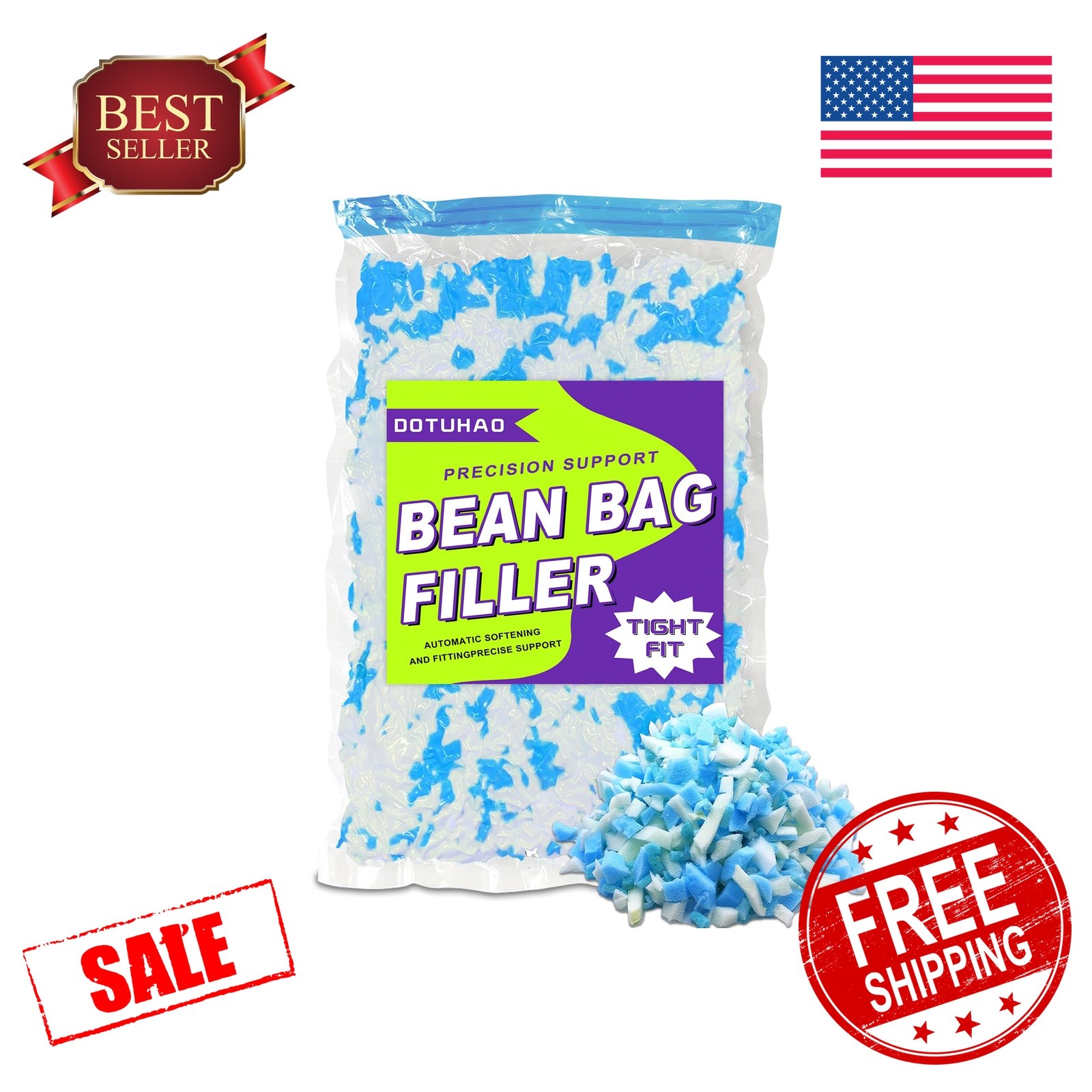 DOTUHAO Blue and White Bean Bag Filler 1 LB