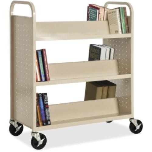 Lorell LLR49202 Double-sided Book Cart 6 Shelf 200 Lb Capacity