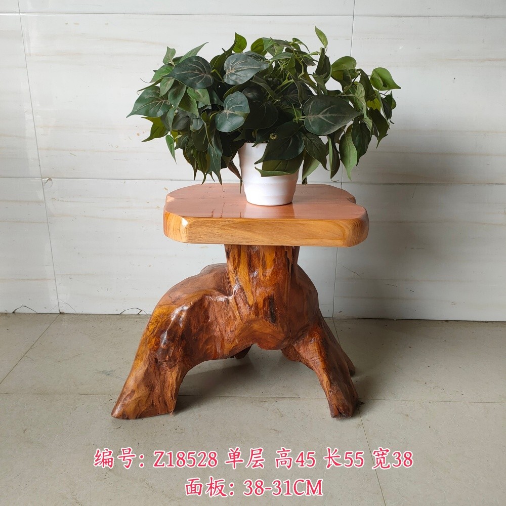 Natural Solid Wood Root Carving Plant Stand Antique Tree Root Art Decor Pedestal