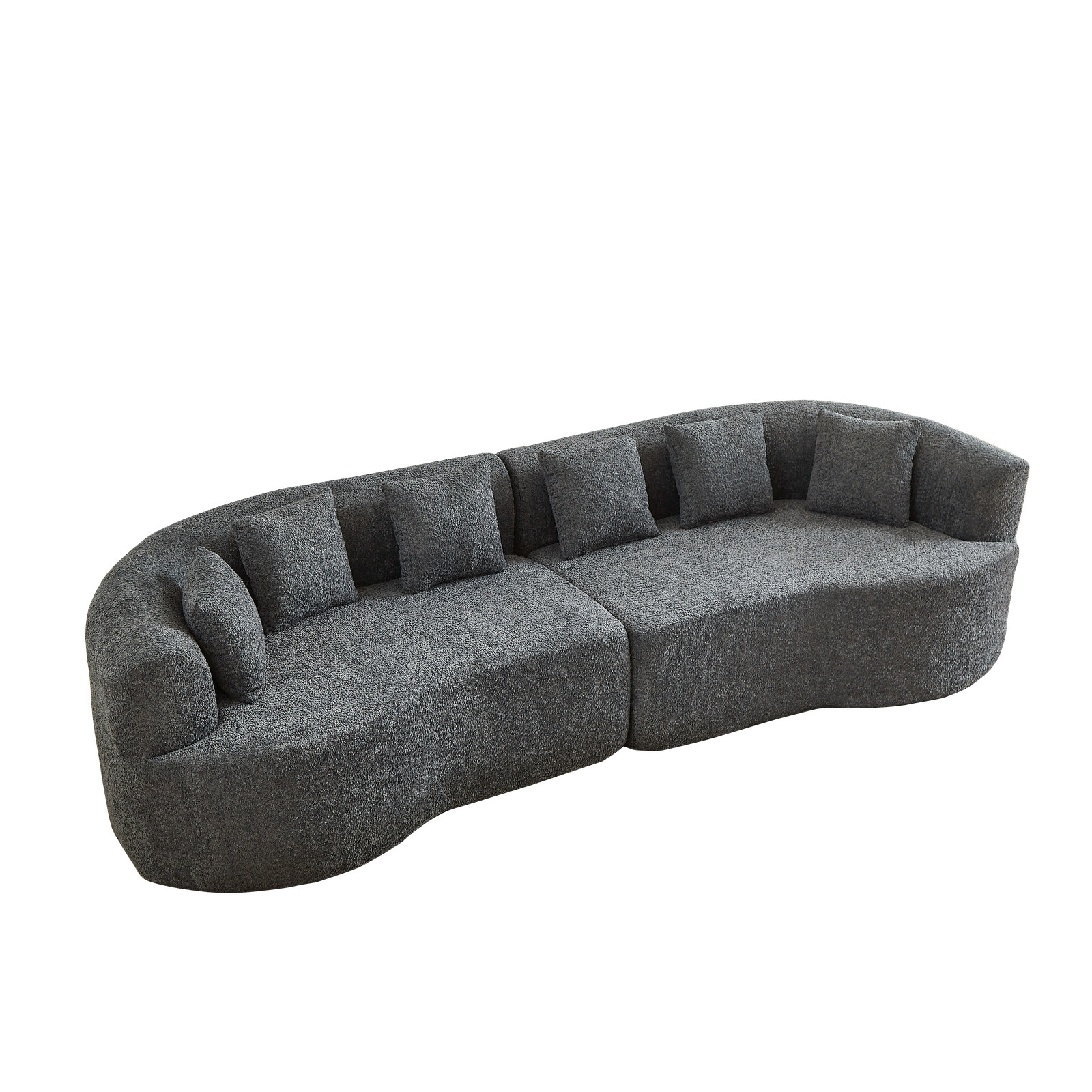 111.5″ Oversized Modern Bone-Free Cloud Sofa 4-Seater Sofa Couch with 6 Pillows
