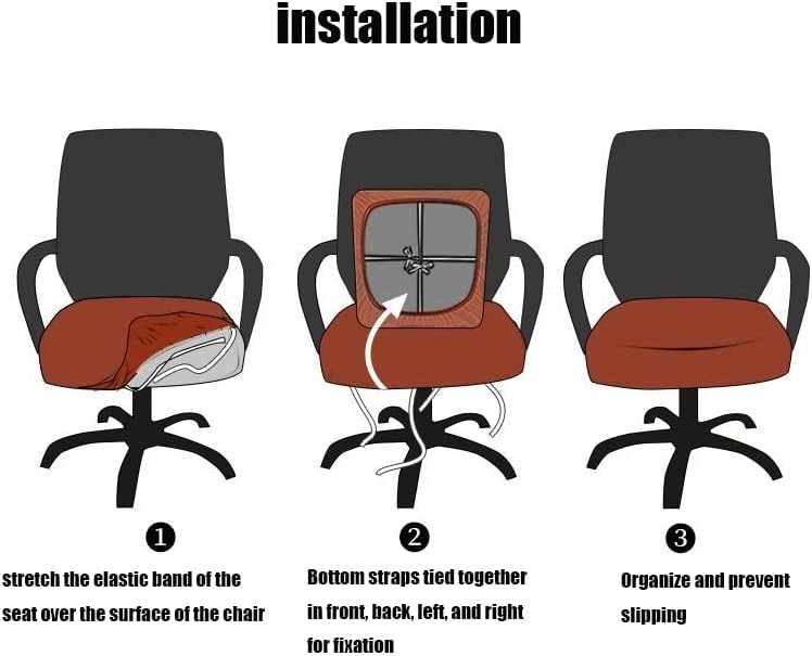 Waterproof Office Desk Chair Cover Pu Leather Chair Seat Covers Stretchable Rota