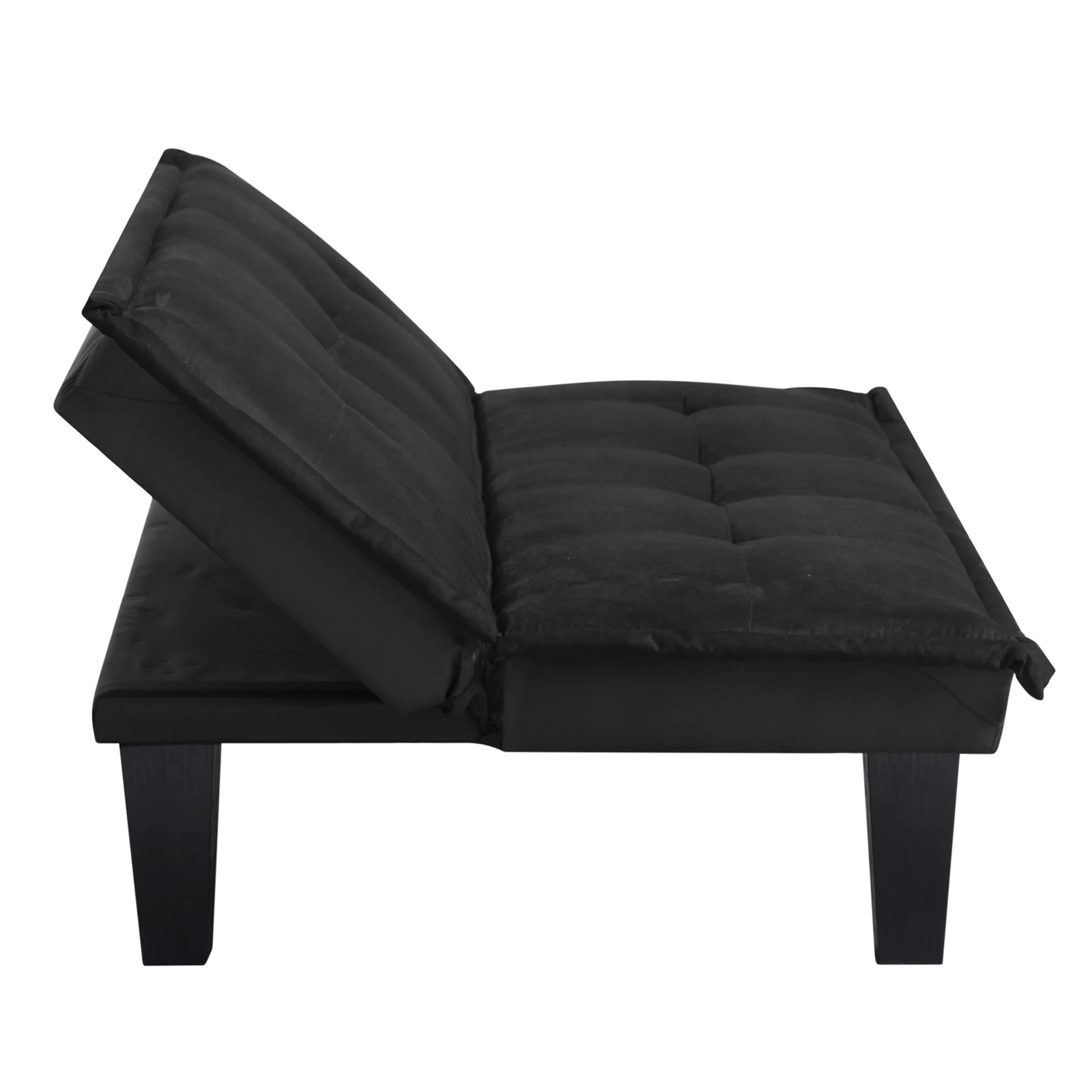 Convertible Futon Sofa Bed Faux Suede Upholstered Couch Small Space Living Room