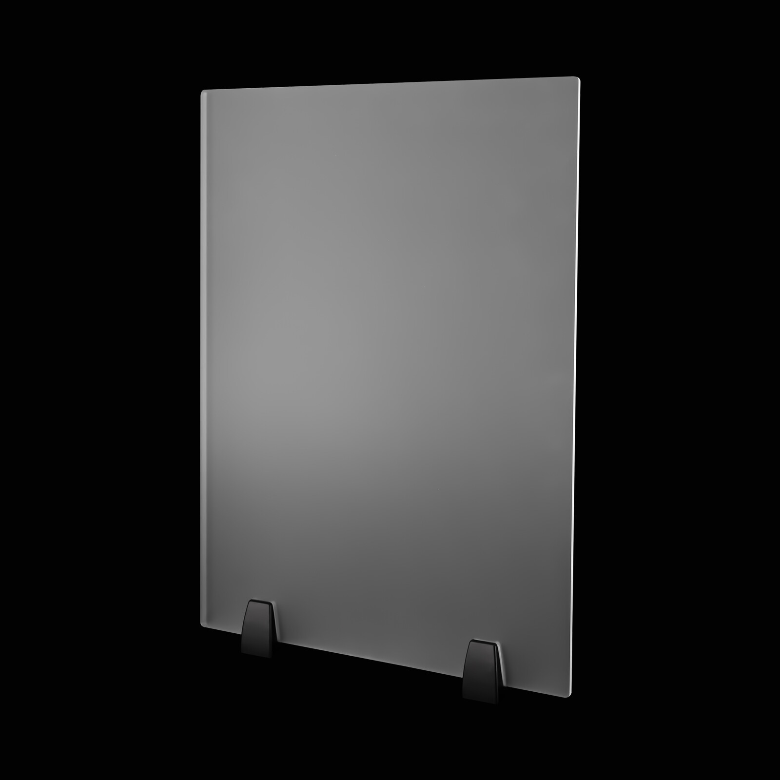 Dual Frosted Plexiglass 24 x 18 inch Clamp-on Desk Privacy Panels Pack of 2