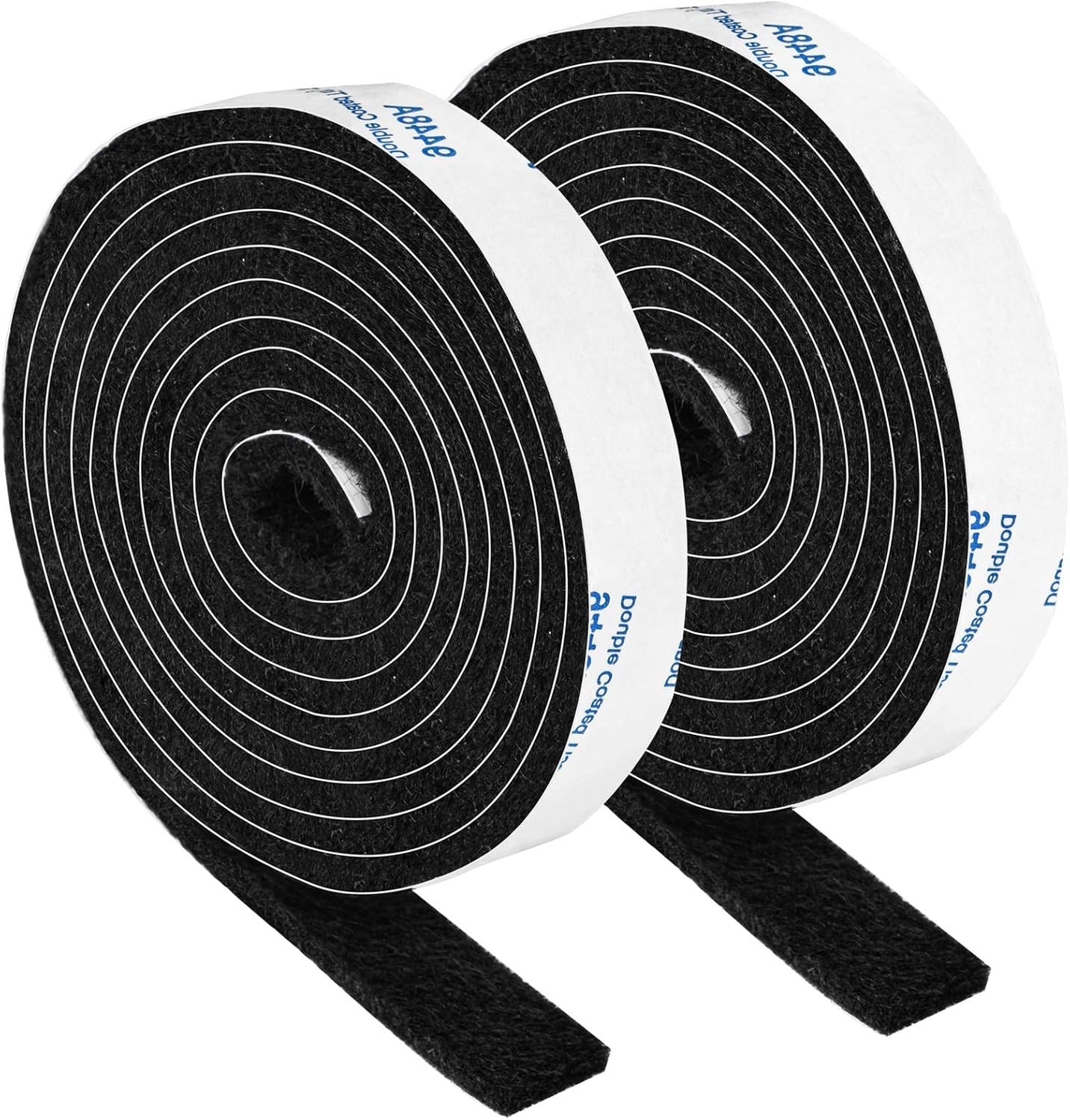 2 Pack Roll Felt Strips with Adhesive Backing: 1/2X60 Inches Black