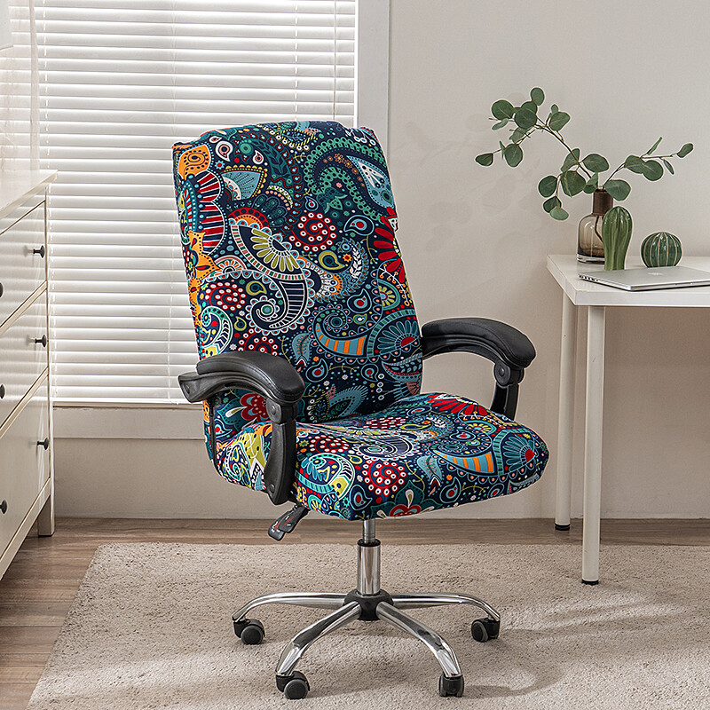 Stretch Printed Computer Office Chair Covers, Removable Washable Anti-Dust