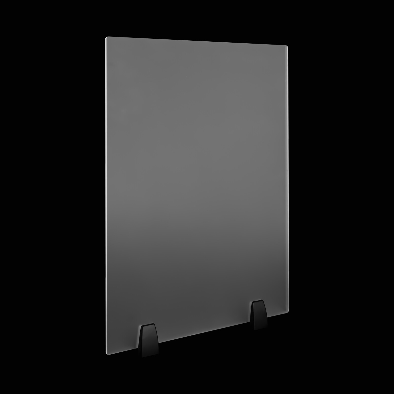 Dual Frosted Plexiglass 24 x 18 inch Clamp-on Desk Privacy Panels Pack of 2