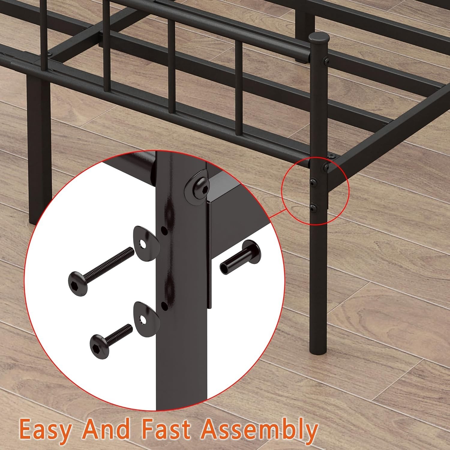 Queen Bed Frame-Classic Metal Platform Bed Frame,Mattress Foundation with Ste…