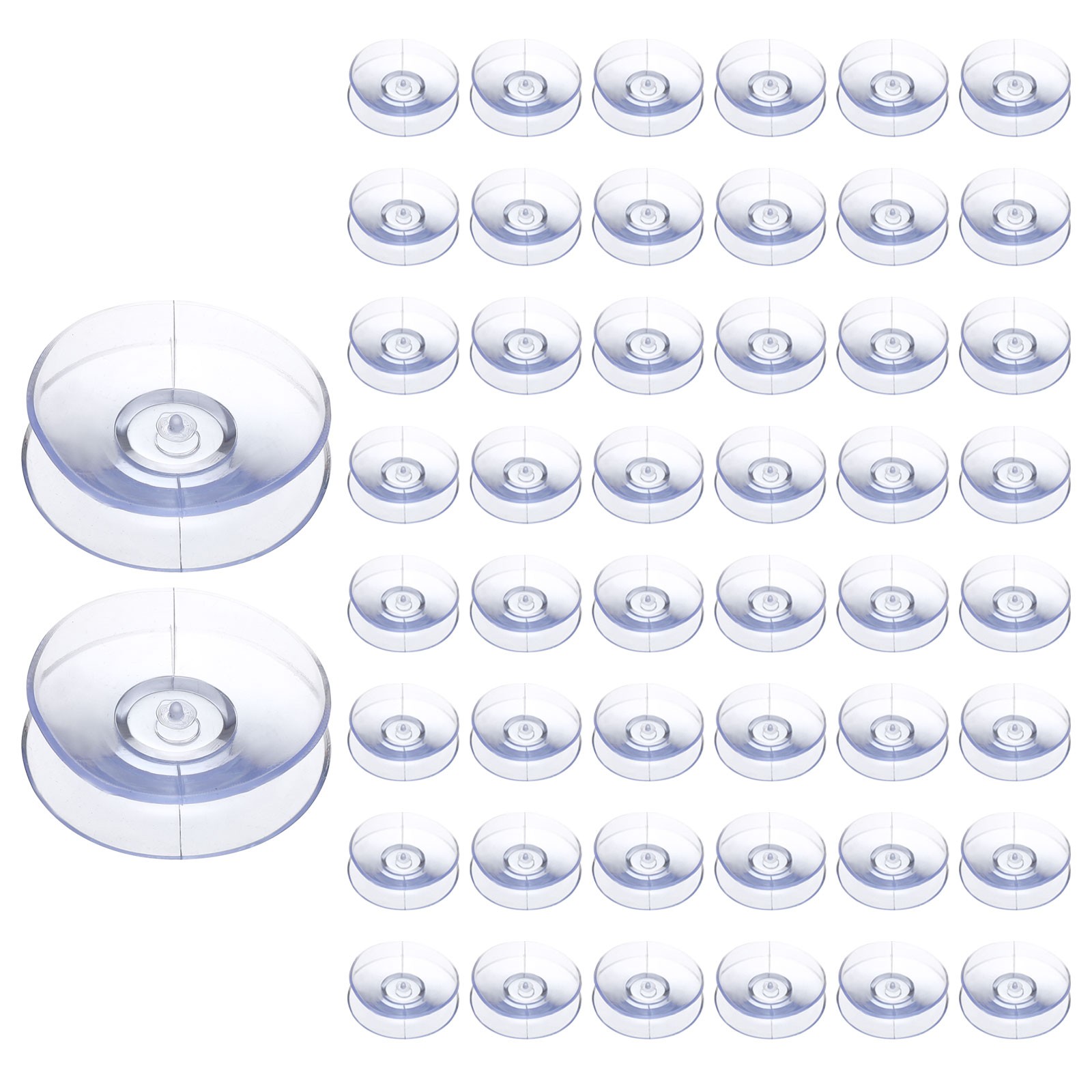 50 Pcs 1.4 Inch Double Sided Suction Cups Glass Table Spacers Sucker Pads