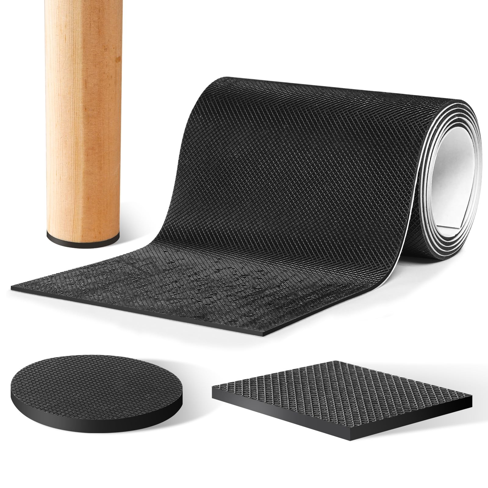 Non-Slip Self-Adhesive Rubber Cuttable Pads Anti-Skid Floor Protectors for Furni