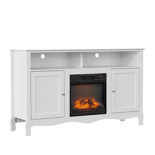 58″ TV Stand with 18″ Electric Fireplace Heater Entertainment Center for 70″ TV