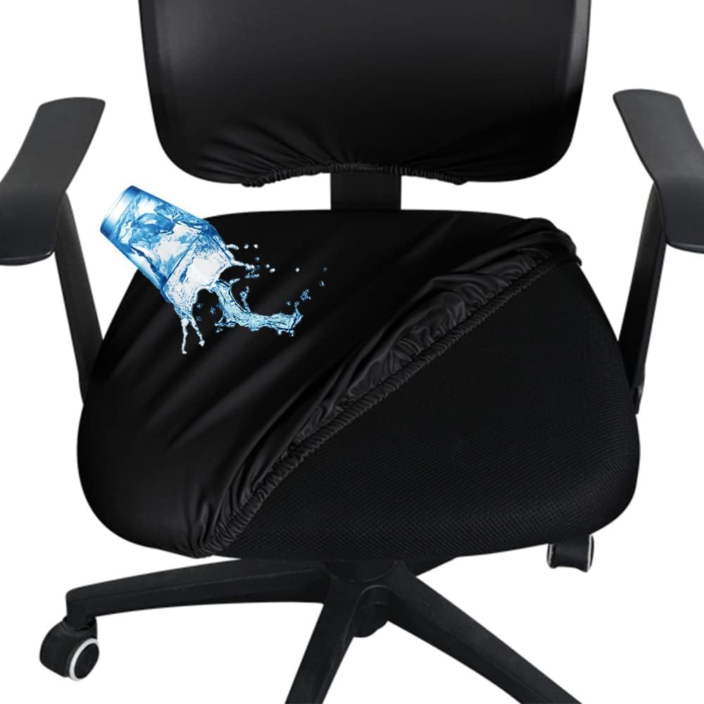 Waterproof Office Desk Chair Cover Pu Leather Chair Seat Covers Stretchable Rota