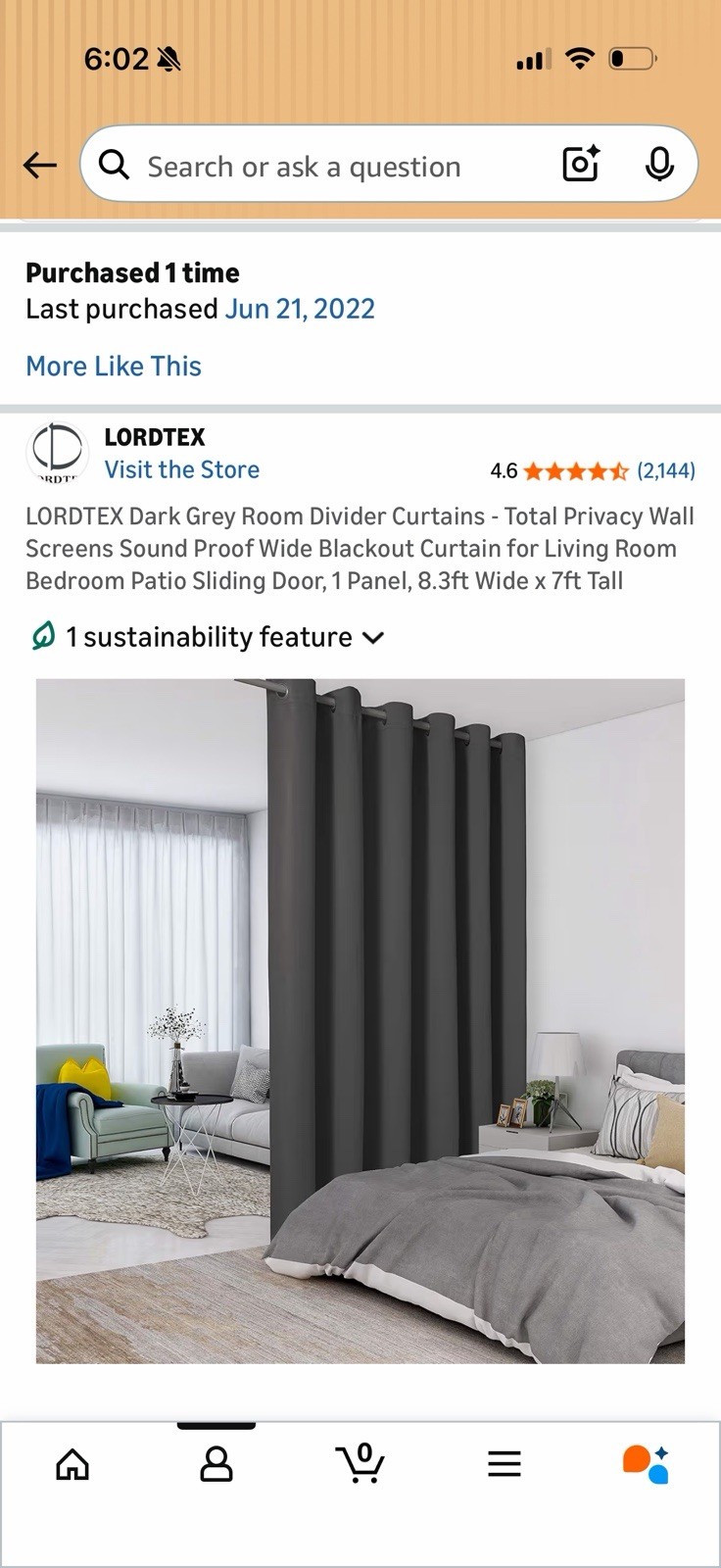 LORDTEX Dark Grey Room Divider Curtains – Total Privacy Wall Screens Sound Proof