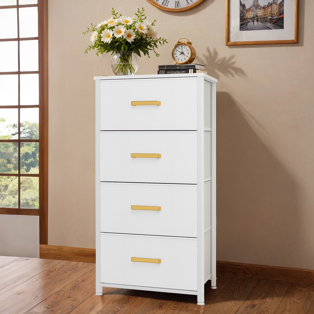 4 Drawers Dresser Fabric Storage Dresser Organizer Unit for Living Room