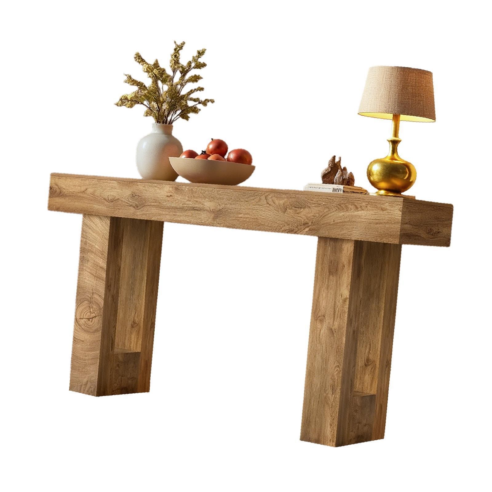 Farmhouse Style Wooden Side Table Authentic Tree Scar Texture Console Table for