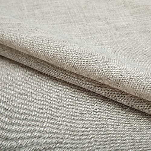 63 Inch Length Linen Curtains for Bedroom 2 Panel 52″W x 63″L (Pack of 2) Tan