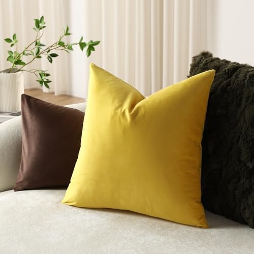 Euro Sham Covers 24×24 Yellow: Pack of 2 Cozy 24″ x 24″ (Pack of 2) Freesia
