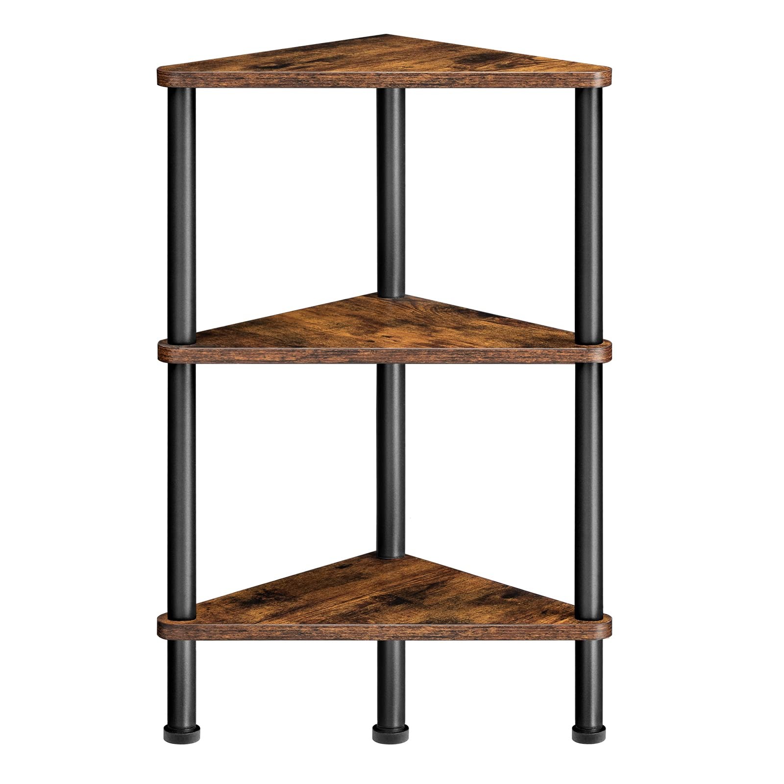 Corner Shelf Stand Industrial 3Tier Corner Bookshelf Metal Frame BF30CJ01