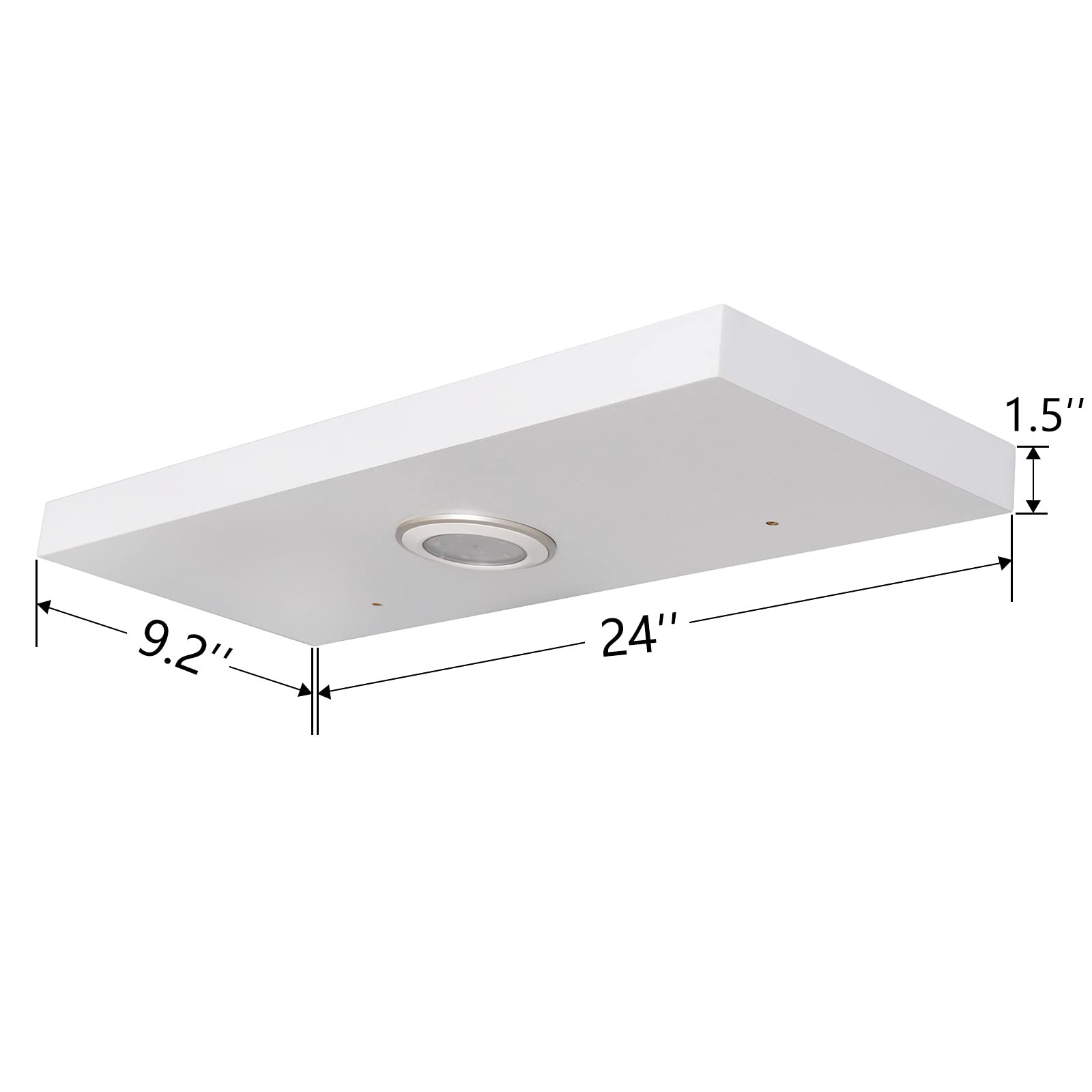 White Floating Shelf with Touch-Sensing Battery Powered LED Light,Wall Mounte…