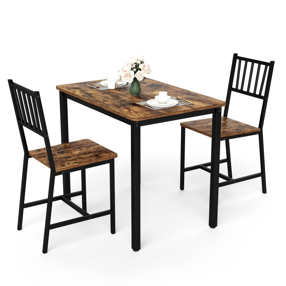 Dining Table Set, Bar Table with 2 Dining chairs, Kitchen Table Counter with